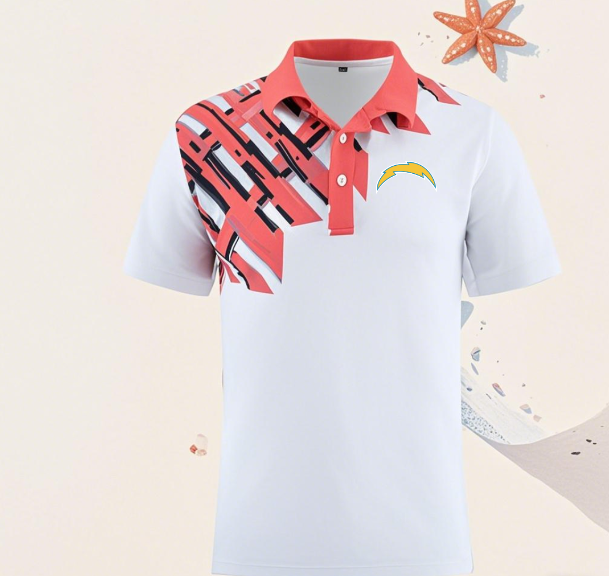 Los Angeles Chargers white Men 2025 NFL polo T shirt->nfl t-shirts->Sports Accessory